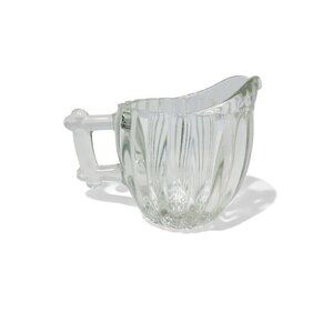 vintage 1950s mcm fosteria ribbed clear glass creamer